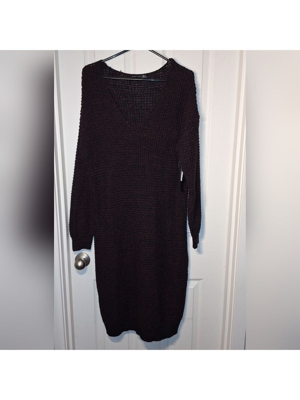 Black Tape Red Black Knit Sweater Dress 1X